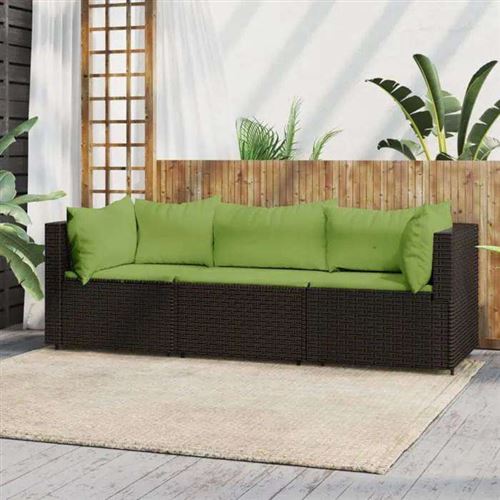 Salon de jardin modulable Vidaxl resine tressee marron 3 pieces 63 x 63 x 57.5 3 personnes