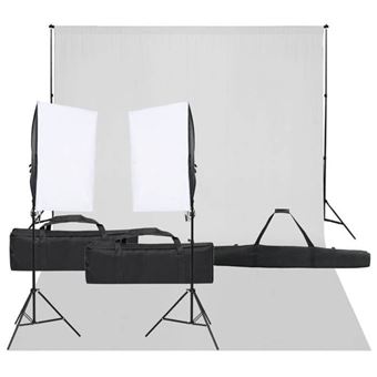 vidaXL Kit de Studio Photo avec Éclairage et Toile de Fond Lumière de Photographie Système de Fond Kit de Support de Fond 3094746 - 1