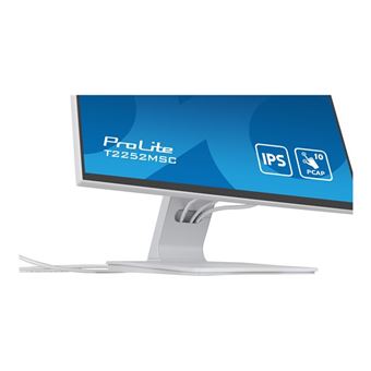 iiyama ProLite T2252MSC-W2 - Écran LED - 21.5" - écran tactile - 1920 x 1080 Full HD (1080p) - IPS - 250 cd/m² - 1000:1 - 5 ms - HDMI, DisplayPort - haut-parleurs - blanc, mat