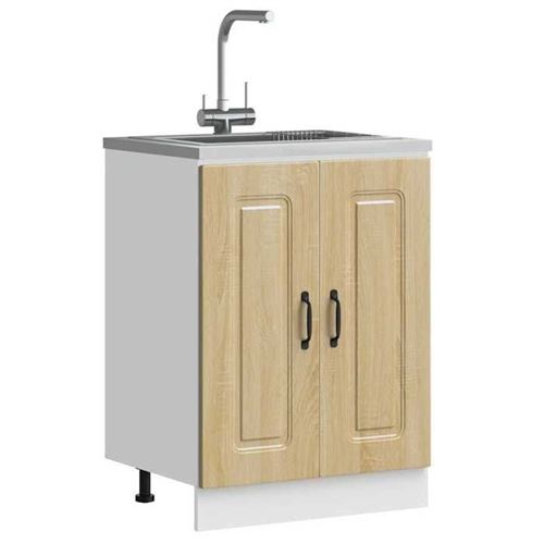 VIDAXL - Meuble bas pour évier Kalmar - Chêne Sonoma - Bois d'ingénierie - Image 3