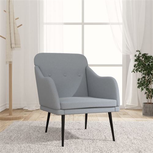 Fauteuil Gris clair 63x76x80 cm Tissu Vidaxl Light grey