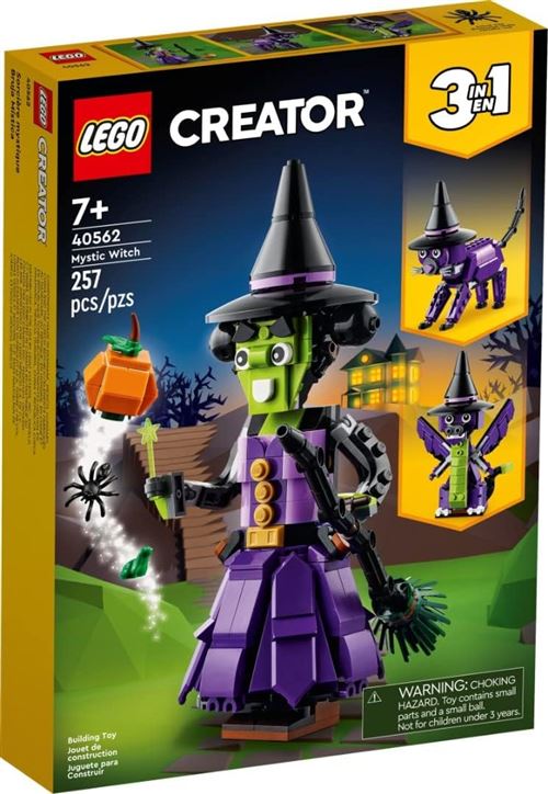 Lego® Saisonnier Creator 3-En-1 40562 - Halloween Sorcière Mystique Avec Alternatives De Construction De Chat Ou De Dragon Effrayant - Édition Limitée