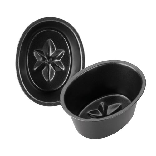 Non Communiqué Noir Lot De 2 Moules Aspic 8 Cm - Ibili - Acier