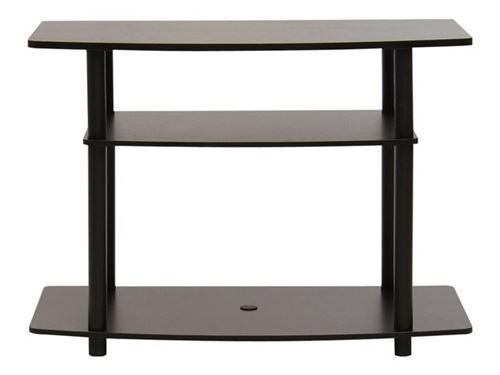 Furinno Turn-N-Tube - Pied - pour LCD/TV/DVD/audio - PVC, bois de construction composite - noir, marron foncé - Taille d'écran : jusqu'à 32 pouces - posé sur le sol