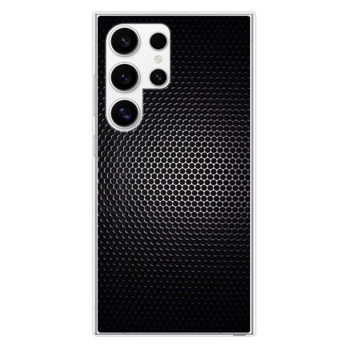 Coque en silicone imprimée compatible Samsung Galaxy S24 Ultra Dark Metal