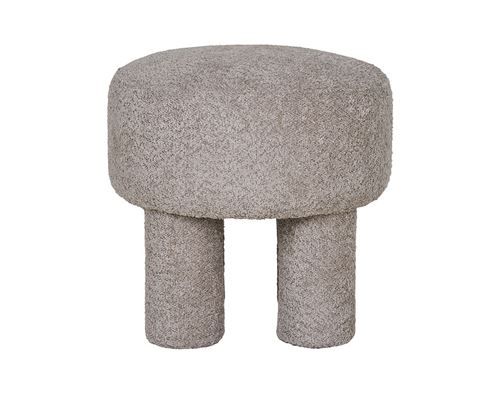 Non Communiqué Minna - Pouf - En Tissu Bouclette - Gris Clair