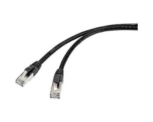 Renkforce RF-4538208 RJ45 Câble réseau, câble patch CAT 6a S/FTP 60.00 m noir adapté pour une utilisation extérieure
