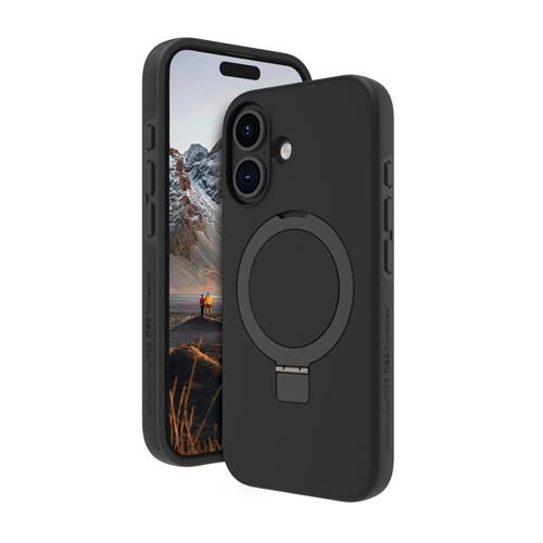dbramante1928 Iceland Ultra - Coque de protection pour téléphone portable - béquille - compatibilité avec MagSafe - D3O, plastique - noir - pour Apple iPhone 16 Plus