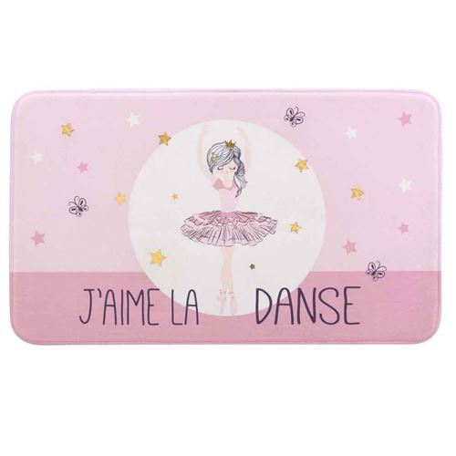 Non Communiqué Rose Tapis Enfant Imprimé "Petite Étoile" 45X75cm