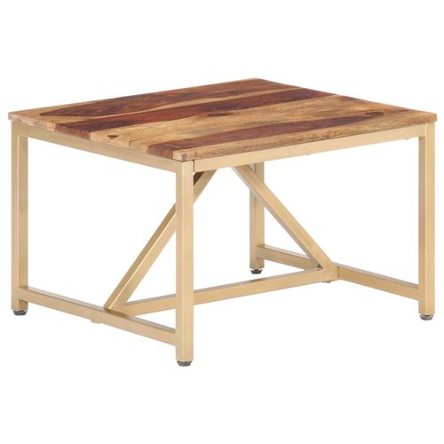vidaXL Table basse Marron 60x60x35 cm Pierre véritable texture marbre