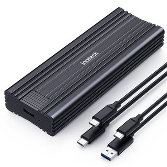 Inateck Boîtier SSD M.2 NVMe, USB 3.2 Gen 2, Transmission de 10Gbps, M.2  SATA et NVMe SSD Soutenus (2242, 2260, 2280) avec câbles USB A vers C et USB  C vers C 