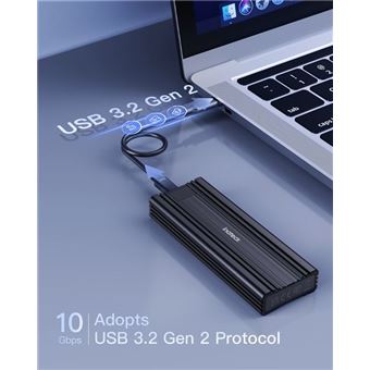 Inateck USB 3.2 Gen 2 Boîtier pour Disque Dur avec Étui en Silicone, USB C  Boîtier
