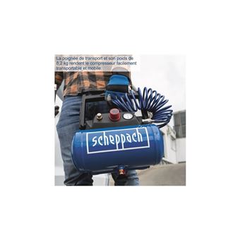 Compresseur D'air 6L Scheppach HC06 - Léger Et Puissant (1200W) - 2