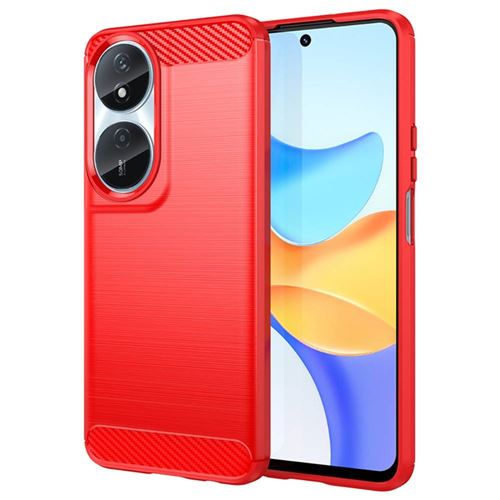 Coque pour Honor 90 Smart / Honor X7b - housse etui silicone gel carbone + film ecran - ROUGE - htdmobiles