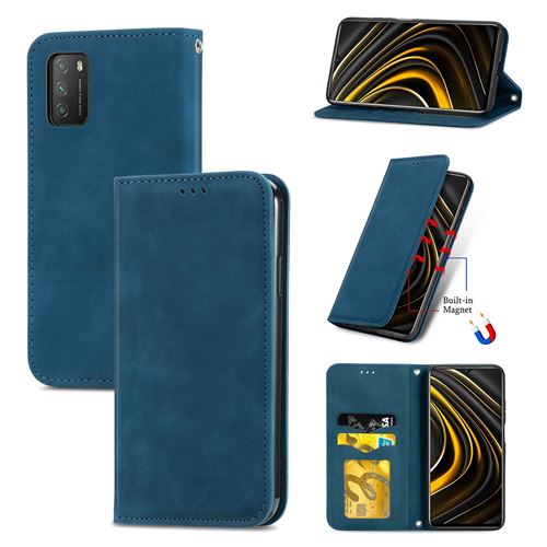 MPFRANCE Housse pour Xiaomi Redmi Note 9 4G Bleu [Velours]
