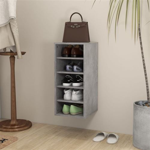 VIDAXL - Meuble à chaussures - Gris - 31,5x35x70 cm - Image 3