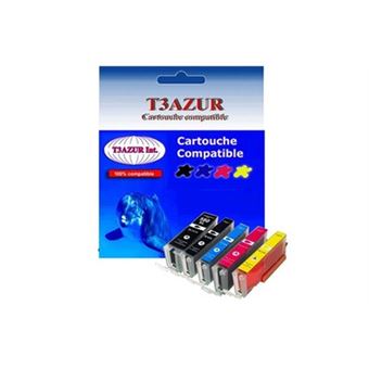5 x cartouches compatibles pgi580xl, cli851xl pour canon pixma ts6100, ts6150, ts6151, ts6200 - t3azur - 1