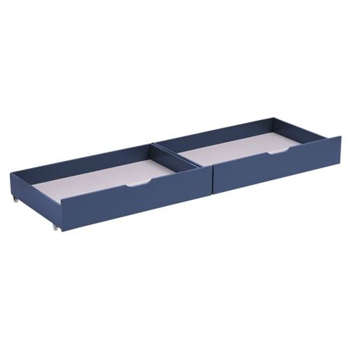 Non Communiqué Bleu Foncé Lot De 2 Tiroirs De Rangement Pour Lit