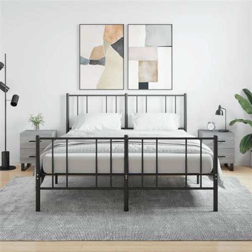 Vidaxl Gris Tables De Chevet 2 Pcs - Image 3