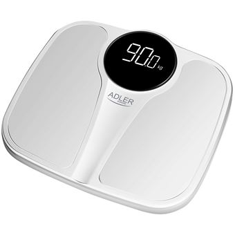 Pèse-personne Numérique Haute Précision 180 kg, Écran LED, Arrêt Automatique Adler AD8172W Blanc - 1
