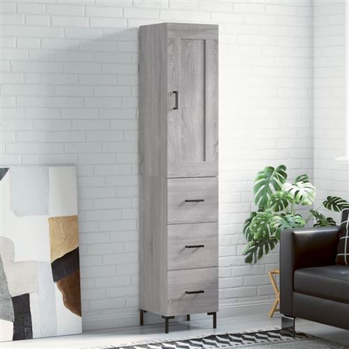 Non Communiqué Gris Vidaxl Buffet Haut Sonoma 34,5X34x180 Cm Bois D'ingénierie
