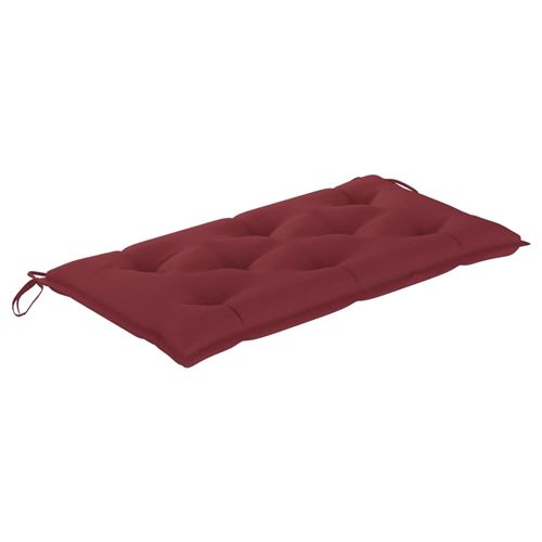vidaXL Coussin de banc de jardin Rouge bordeaux 110x50x7 cm Tissu