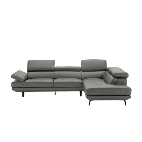 Canape dangle droit fixe - Cuir et simili beige - L 300 x P 231 x H 73 cm - STORM