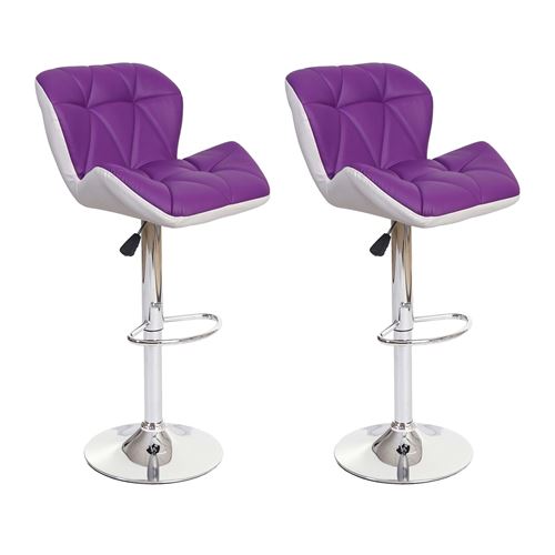 Mendler - Tabouret de bar HWC-A92 - Réglable en hauteur - Violet - Image 3