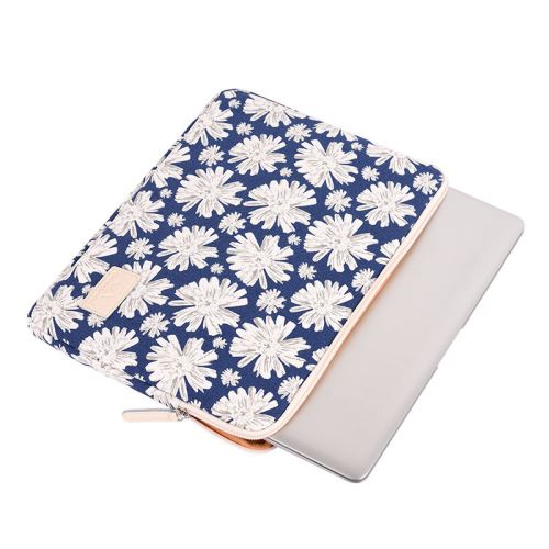 Housse de transport motif fleur pour votre ordinateur portable 14 Pouce -  Bleu&Blanc (371x265x23mm)