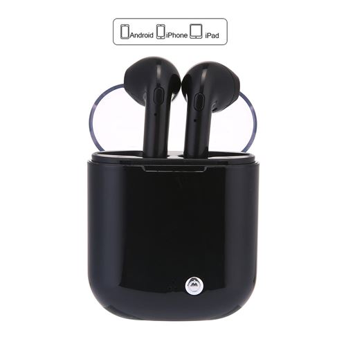 UMIWE I7s plus casque sans fil binaural Bluetooth la version de mise à niveau en cristal Noir