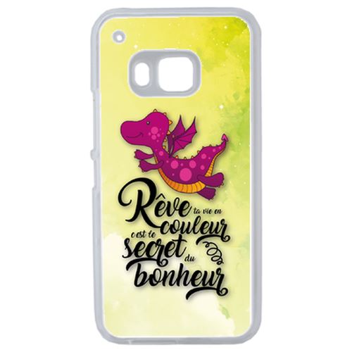 Coque Dragon Mauve Fond Orange 01 Compatible Htc One 2 M9 Transparent