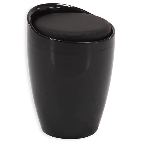 Tabouret coffre de rangement DANIEL, noir 