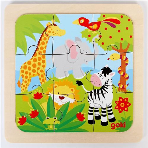 Jouet Casse-Tête en Bois E 24 Pcs Forme d'Animal Apprentissage Précoce Jouet Éducatif pour Tout-Petits 1 2 3 Ans Garçons Filles Développement de la Motricité Fine 64 g