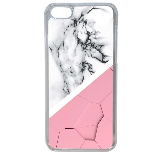 Coque Souple Pour Apple Iphone 7 Plus Graphique Marbre Blanc Craquelé Rose