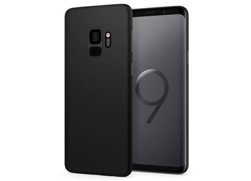 Spigen Air Skin - Achterzijde behuizing voor mobiele telefoon - polypropyleen - mat zwart - voor Samsung Galaxy S9