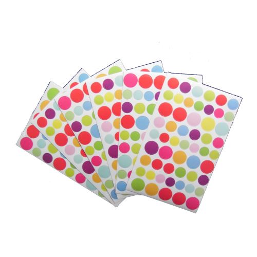 324 gommette stickers rond multicolore - guizmax