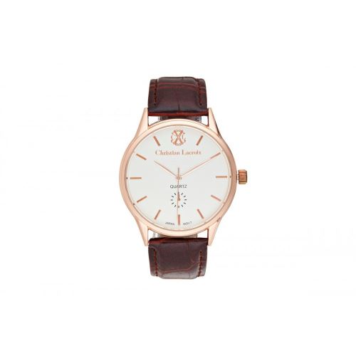 Montre Homme CXL à Quartz Cadran Blanc 40 mm Et Bracelet Marron En PU CXLS18003