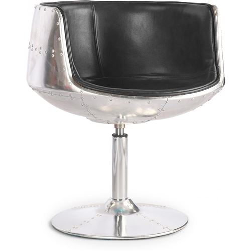 Myfaktory - Chaise brandy aviator - cuir premium noir