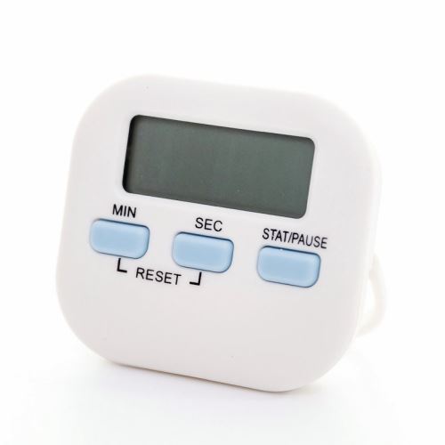 Minuterie numérique de cuisine avec chronomètre, alarme, support à aimant-blanc