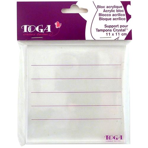 Bloc acrylique pour tampon transparent - 10 x 10 cm