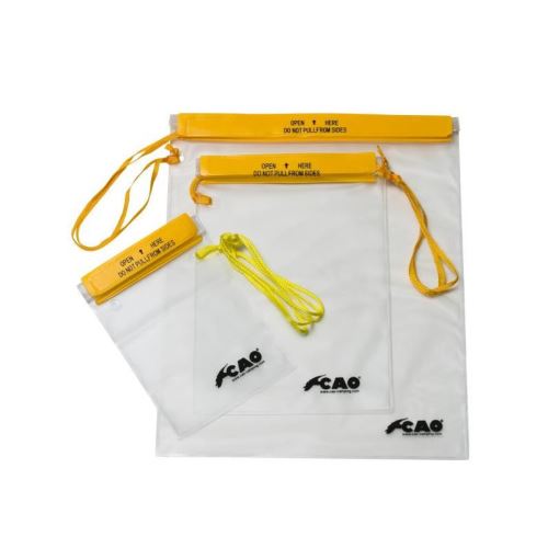cao camping pochette imperméable - petit modele - transparent et jaune