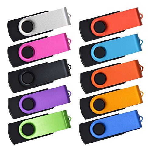 Kepmem Lot de 20 Clé USB 512MB Couleurs Mixtes Rotatif USB Mémoire Stick