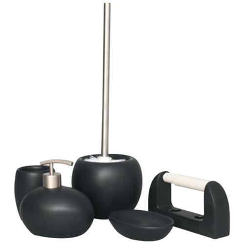 L'Aqua Ensemble d'accessoires de salle de bain 5 pcs Galet Noir