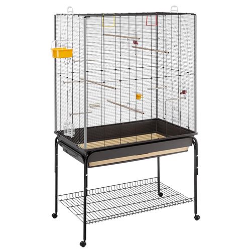 Ferplast cage à oiseaux regina cage pour oiseaux, canaris, perruches  ondulées, en métal, accessoires inclus mangeoires rotatives