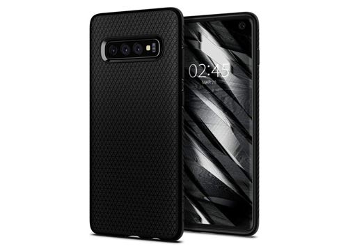 Spigen Liquid Air - Achterzijde behuizing voor mobiele telefoon - thermoplastic polyurethaan (TPU) - matzwart - voor Samsung Galaxy S10