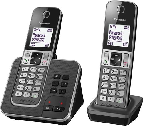 Téléphone Sans Fil Système Répondeur Panasonic Kx-Tgd322Frg Dect/Gap Duo 2 Combinés