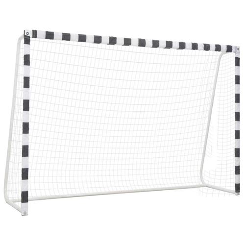 Mercatoxl - vidaXL But de football 300x200x90 cm M&eacute;tal Noir et blanc