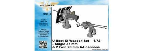 Type Armes IXC set - 37mm et 20mm AA canons simples [conçu pour être utilisé avec les kits Revell) (U-Boot / U-Boat / U Boat / etc)