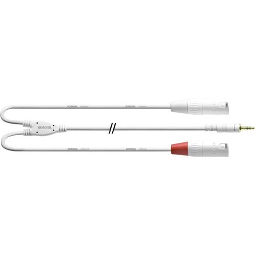 Cordial CFY 1.8 wmm-snow 1.8 m 3.5 mm 2 x XLR (3-Pin) Rouge, Blanc Câble audio