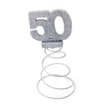 Lot De 10 Centres De Table Pour Anniversaire 50 Ans Argent